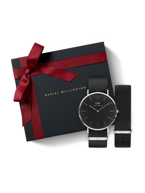 

Daniel wellington Men Classic Sheffield 40mm & Cornwall Strap Watch Gift Set DW00500044, Black
