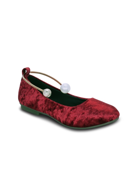 

Get Glamr Women Maroon Solid Synthetic Ballerinas