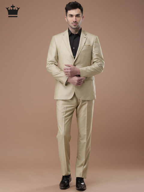 

Louis Philippe Beige Patterened Single-Breasted Regular Ultra Fit Party Suit