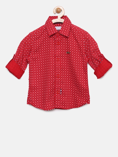 

U.S. Polo Assn. Kids Boys Red Regular Fit Printed Casual Shirt