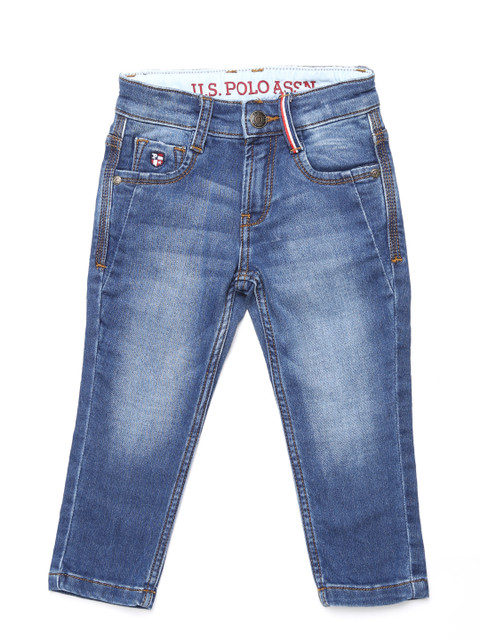 

U.S. Polo Assn. Kids Boys Blue Slim Fit Mid-Rise Clean Look Jeans