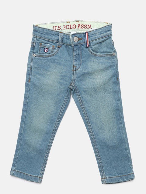 

U.S. Polo Assn. Kids Boys Blue Slim Fit Mid-Rise Clean Look Jeans