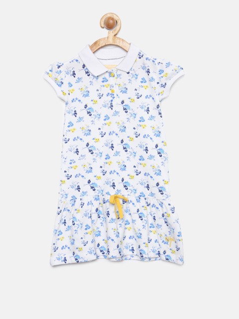 

U.S. Polo Assn. Kids Girls White Solid A-Line Dress