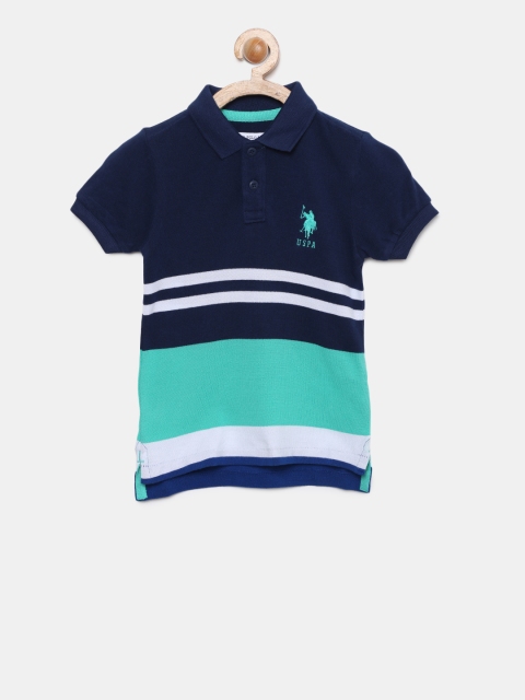 

U.S. Polo Assn. Kids Boys Blue Striped Polo T-shirt