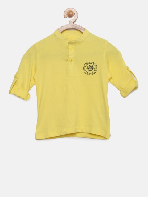 

U.S. Polo Assn. Kids Boys Yellow Mandarin Neck T-shirt