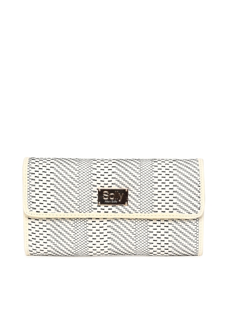 

Allen Solly White & Black Textured Clutch