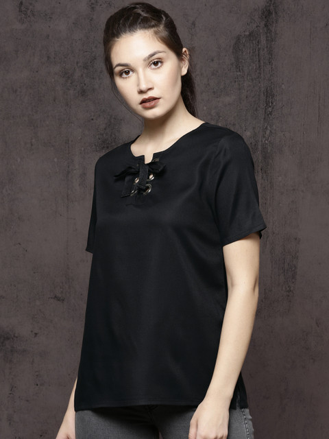 

Roadster Women Black Solid Top