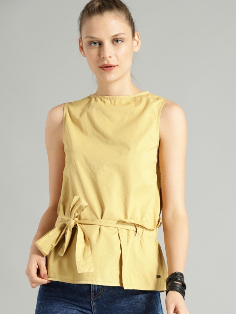 

Roadster Women Khaki Solid Top