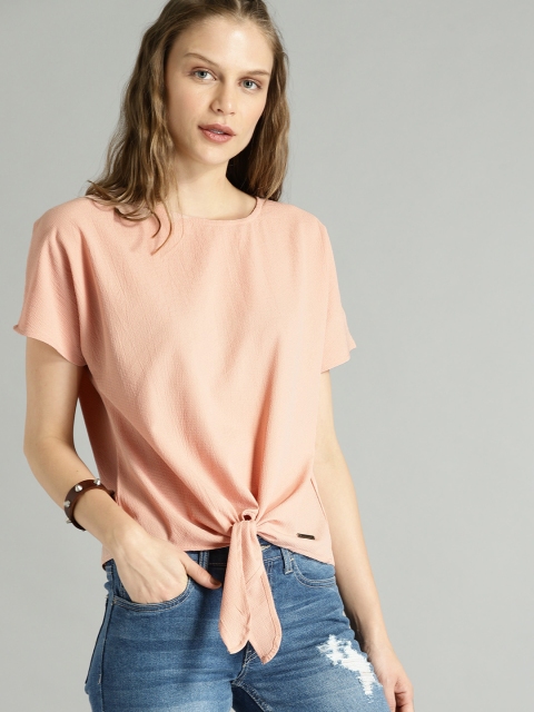 

Roadster Women Peach Solid Top