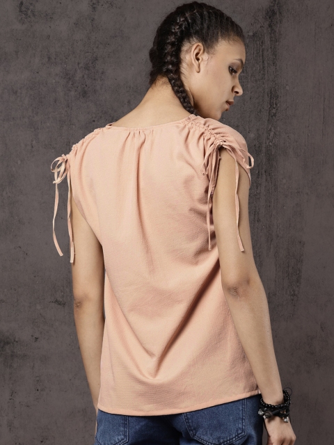 

Roadster Women Peach-Coloured Solid Top