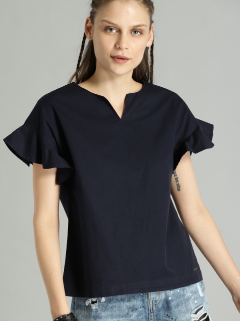 

Roadster Women Navy Solid Top, Navy blue