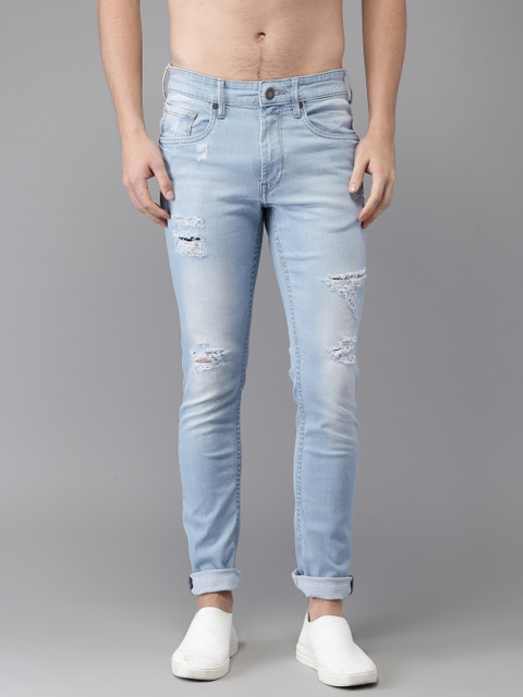 

Moda Rapido Men Blue Skinny Fit Mid-Rise Highly Distressed Stretchable Jeans