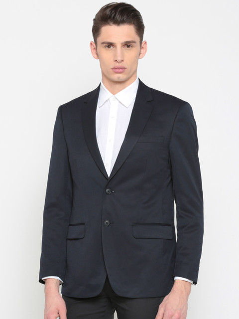 

Peter England Men Navy Blue Tailored Fit Single-Breasted Formal Blazer