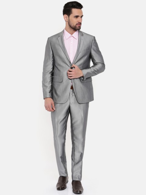 

Peter England Grey Single Breasted Slim Fit Party Suit