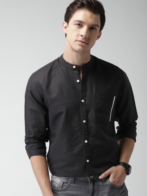 

Mast & Harbour Men Black Slim Fit Solid Casual Shirt
