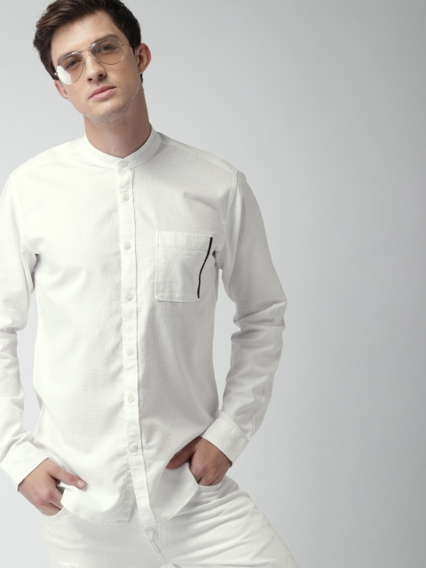 

Mast & Harbour Men White Slim Fit Solid Casual Shirt