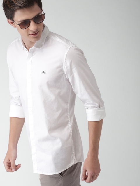 

Mast & Harbour Men White Slim Fit Solid Casual Shirt