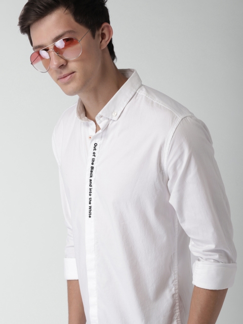 

Mast & Harbour Men White Slim Fit Solid Casual Shirt