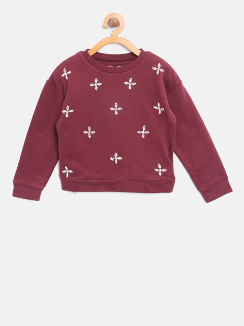 

mothercare Girls Burgundy Embellished Sweatshirt