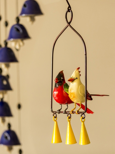 

ExclusiveLane Yellow & Red Handcrafted & Hand-Painted Metal Windchime