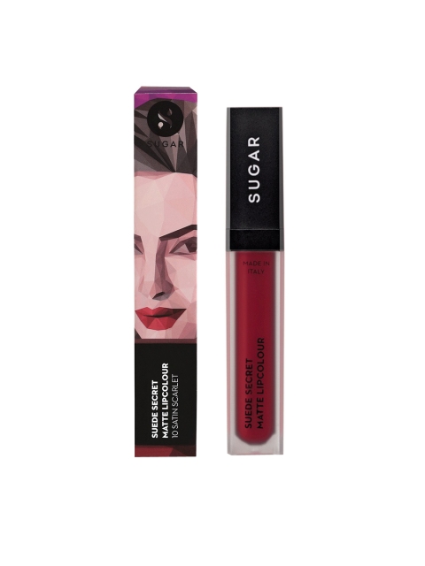 

SUGAR Suede Secret Matte Lipstick- 10 Satin Scarlet (Red)