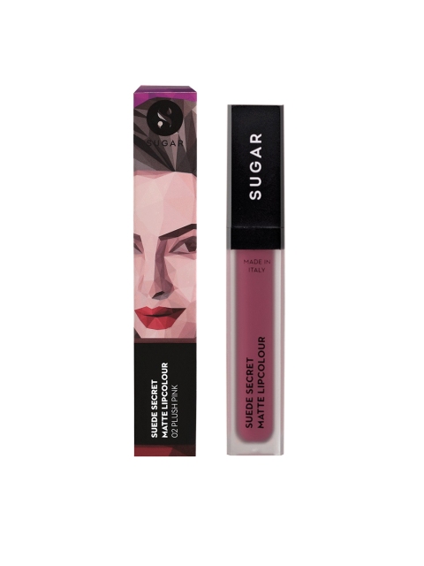 

SUGAR Suede Secret Matte Lipstick- 02 Plush Pink (Deep Rose Pink)