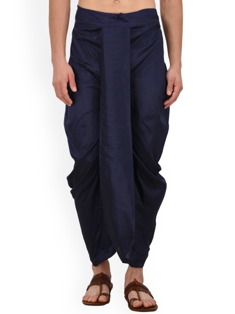 

TAG 7 Men Navy-Blue Solid Dhoti