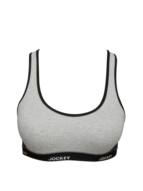 

Jockey Grey Solid Non-Wired Non Padded Sports Bra 1381-0105