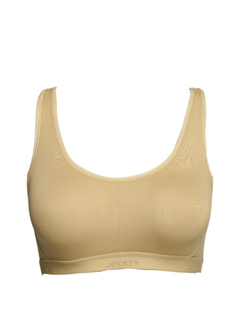 

Jockey Nude-Coloured Solid Non-Wired Non Padded Sports Bra 1381-0105