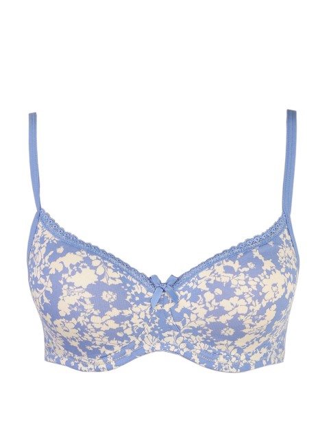 

Jockey Blue & Beige Printed Non-Wired Lightly Padded Everyday Bra 1723-0103-061IB