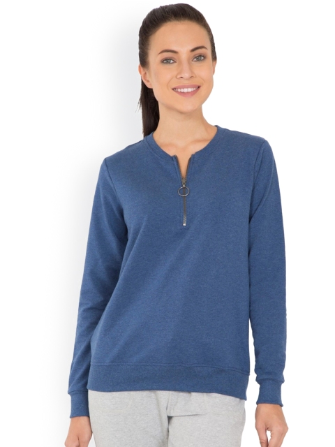 

Jockey Women Blue Solid Sweatshirt