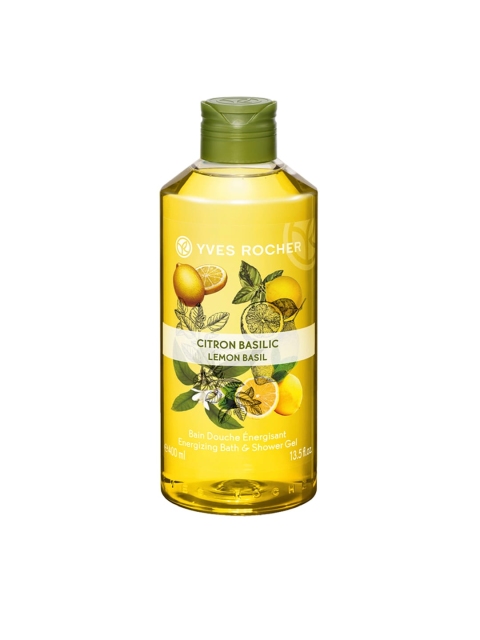 

YVES ROCHER Sustainable Unisex Lemon Basil Energizing Bath & Shower Gel 400 ml, Yellow