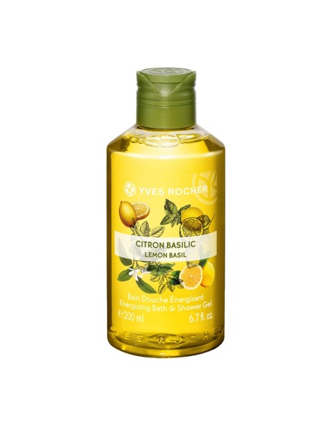 

YVES ROCHER Sustainable Unisex Lemon Basil Energizing Bath & Shower Gel 200 ml, Yellow
