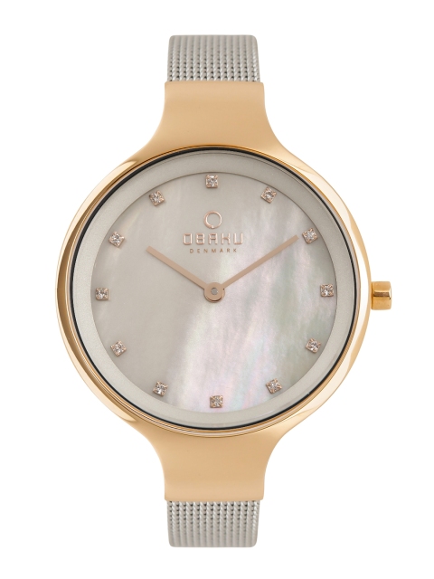 

Obaku Women Pearly Grey Embellished Analogue Watch V173LXVJMJ