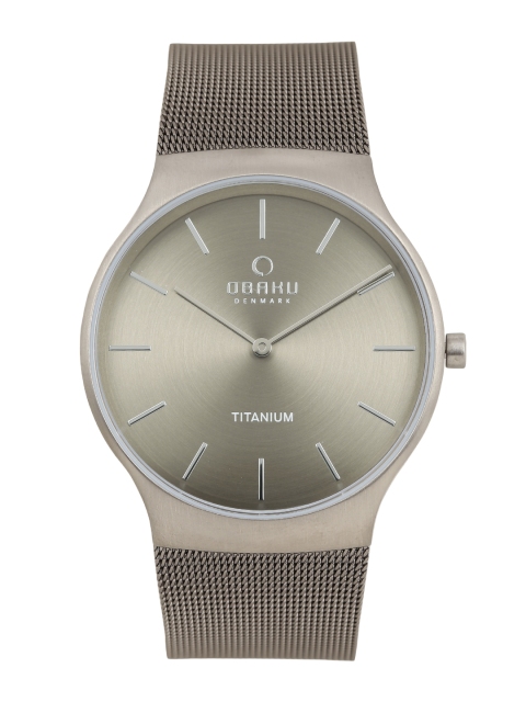 

Obaku Men Gunmetal-Toned ROLIG TITANIUM Analogue Watch V178GXTJMJ, Taupe
