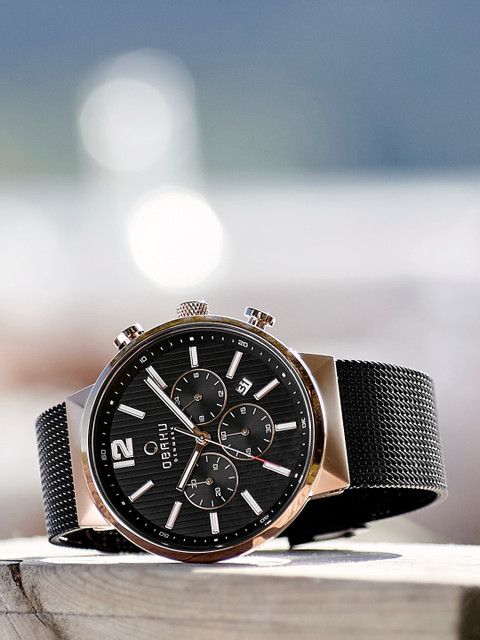 

Obaku Men Black Analogue Watch V180GCVBMB