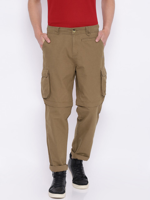 

Wildcraft Men Khaki Regular Fit Solid Convertible Cargos Trousers