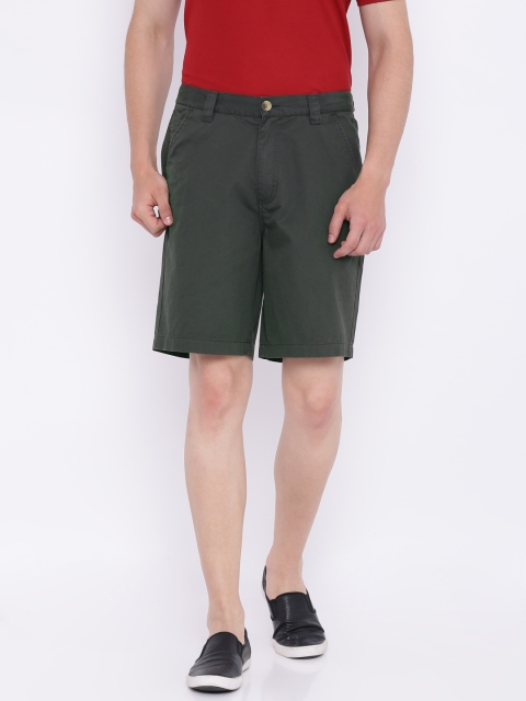 

Wildcraft Men Olive Green Solid Regular Fit Chino Cotton Bermuda Shorts