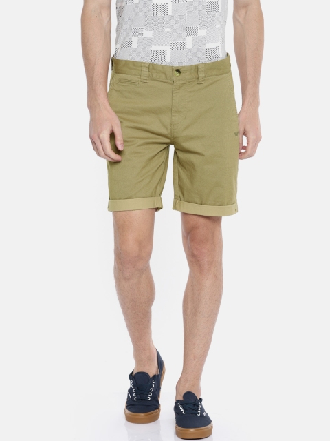 

Wildcraft Men Khaki Solid Chino Bermuda Shorts Roll Up