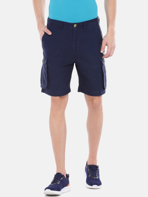 

Wildcraft Men Navy Blue Solid Regular Fit Oxford Bermuda Shorts