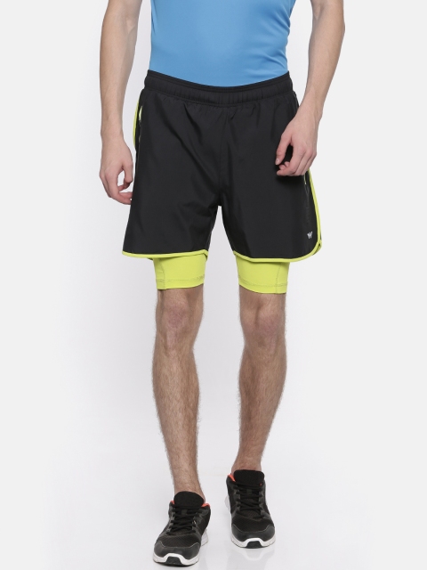 

Wildcraft Men Black Solid Regular Fit Pro Running Sports Shorts