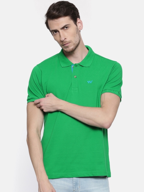 

Wildcraft Men Green Solid Polo Collar Ess T-shirt