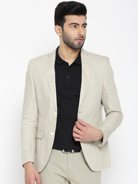 

Blackberrys Beige Slim Fit Linen Smart Casual Blazer