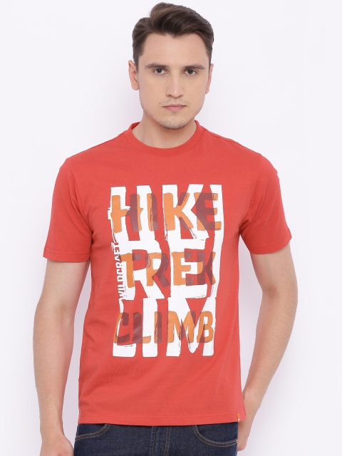 

Wildcraft Men Red Typography Printed M Crew Hike Trek T-shirt