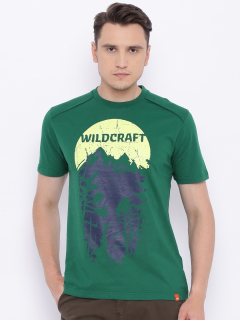 

Wildcraft Men Green Printed Crew Woods T-shirt