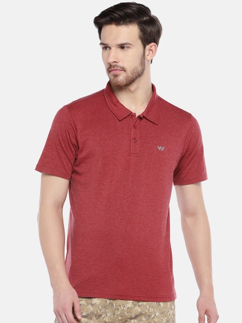 

Wildcraft Men Maroon Solid Polo Collar Mel DD T-shirt