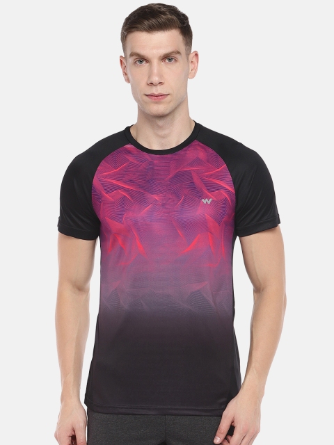 

Wildcraft Men Black & Purple Printed Round Neck P Crew Rock T-shirt