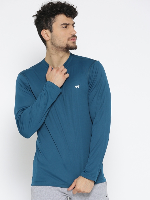 

Wildcraft Men Teal Blue Solid Round Neck Poly Fs T-shirt