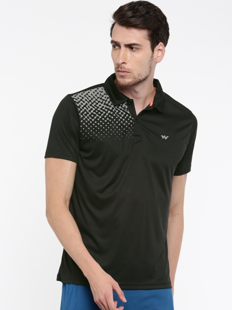 

Wildcraft Men Black Solid Polo Collar Poly T-shirt