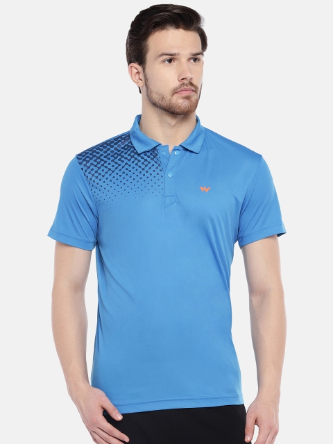 

Wildcraft Men Blue Printed Polo Collar Poly T-shirt